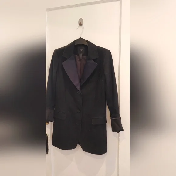 Smythe Stitched Cuff Two Tone Wool Blazer Size 6 - Picture 4 of 10